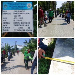 Hasil Opname Pembangunan Jalan Pavingstone Desa Truni, Sudah Sesuai RAB